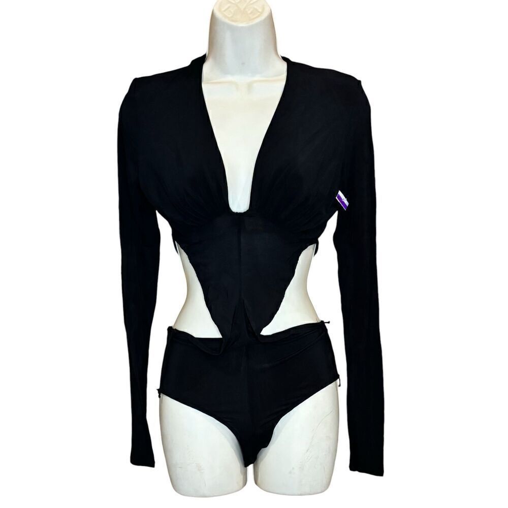 Isabel Marant Cut-Out Stretched Bodysuit in Black NWOT Size 38/Small - Picture 4 of 8